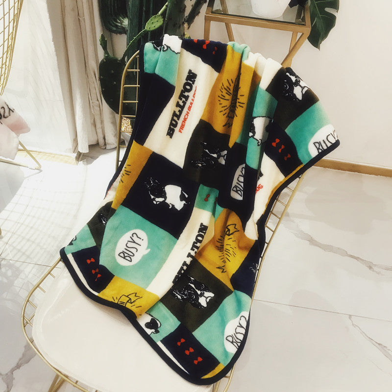 Pet Quilt Warm Blanket Coral Fleece Antifreeze Autumn And Winter Pets