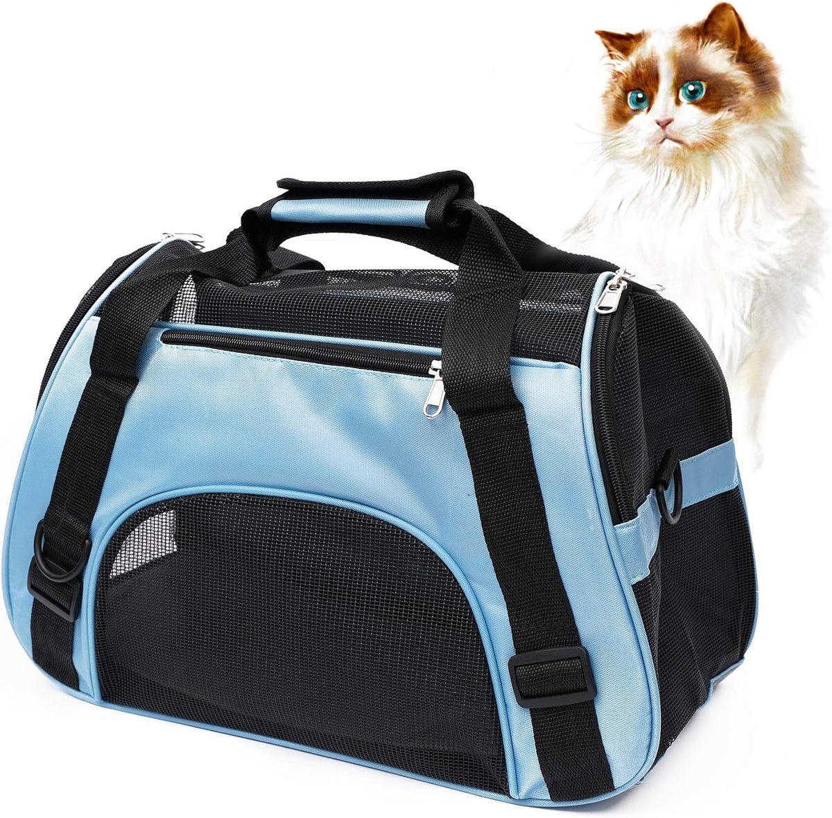 Pet Carrier Soft-Sided Carriers for Cat Carriers Dog Carrier for Small Medium Cats Dogs Puppies Pet Carrier Airline Approved Cat Dog Pet Travel Carrier (Small, Blue)