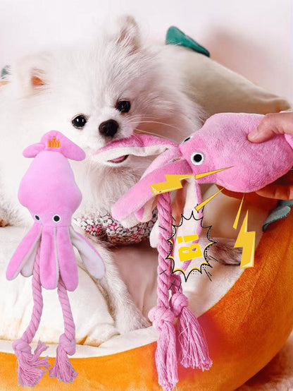 A New Dog Doll Octopus Plush Doll For Grinding Teeth And Cleaning, Suitable For Golden Retrievers, Teddy & Poodle Breeds, Pet Dolls For Entertainment Only