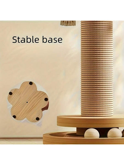 Cats Scratching Post  Scratch Post Premium Sisal Rope Scratch Posts For Kitten And Adult Cats  Wooden Ball Track Interactive Toy With Dangling Balls