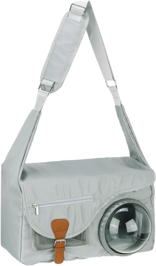 Bubble Cat Carrier, Travel Pet Carrier Soft Sided Breathable Cat Carrying Case for Kitten Small Dogs Up to 14.3 lbs (White), Intended for Hiking/Camping/Traveling