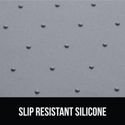 GORILLA GRIP 100% Waterproof Raised Edge BPA Free Silicone Pet Feeding Mat, Dog Cat Food Mats Contain Spills Protects Floors, Placemats for Cats and Dogs Water Bowl, Pets Accessories 16x10, Gray