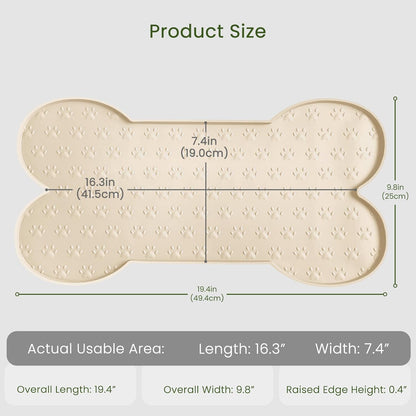 Dog Food Mat Anti-Slip Silicone Dog Bowl Mat Thicker Pet Placemat Waterproof Cat Feeder Pad with Raised Edge Puppy Kitten Feeding Mats Suitable Small Medium-Sized Dogs Cats Eating Tray