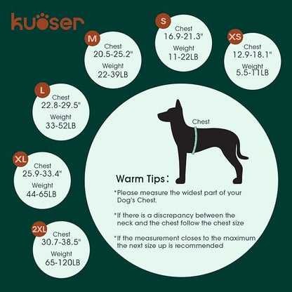 Kuoser Dog Life Jacket with Reflective Stripes - Adjustable High Visibility Vest, Ripstop Lifesaver, Pet Preserver with High Flotation Swimsuit for Small, Medium and Large Dogs