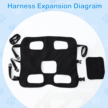 Dog Carry Sling Emergency Backpack Pet Legs Support and Rehabilitation Dog Lift Harness Adjustable Lifting Straps Carrier for Senior Dogs Joint Injuries, Arthritis, Hiking, Skiing, Black(XL)