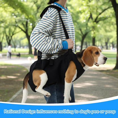 Dog Carry Sling Emergency Backpack Pet Legs Support and Rehabilitation Dog Lift Harness Adjustable Lifting Straps Carrier for Senior Dogs Joint Injuries, Arthritis, Hiking, Skiing, Black(XL)