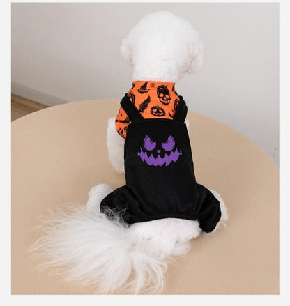 2026 New Halloween Party Pet Costume Dog Outfit Autumn and Winter Holiday Dress Cat Four-Leg Clothes Pet Supplies