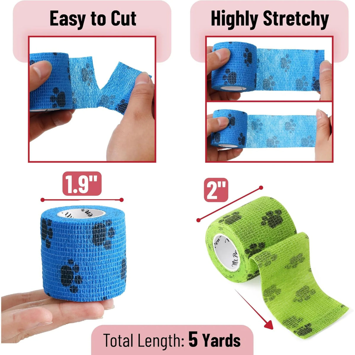 12/6pcs Pet Puppys Anti Dirt Tool Legging Self Adhesive Bandages for Walking Dog Feet Wrapping Protective Bandages Dog Accessory