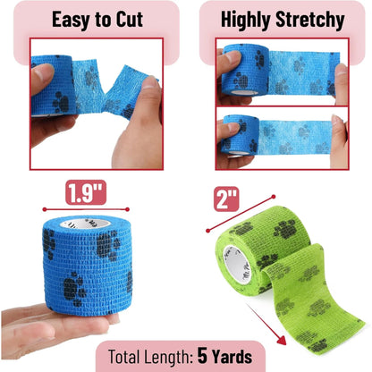12/6pcs Pet Puppys Anti Dirt Tool Legging Self Adhesive Bandages for Walking Dog Feet Wrapping Protective Bandages Dog Accessory