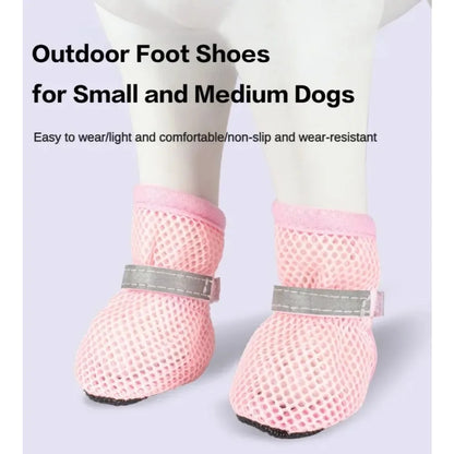 4pc, Dog Shoes Non-slip Breathable Wear-resistant Dog Boots Suitable for Small Medium Sized Pets Puppy Protective Footwear.