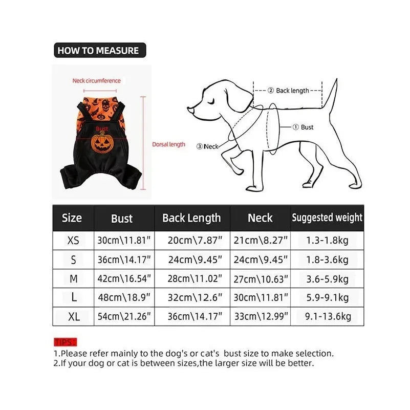 2026 New Halloween Party Pet Costume Dog Outfit Autumn and Winter Holiday Dress Cat Four-Leg Clothes Pet Supplies