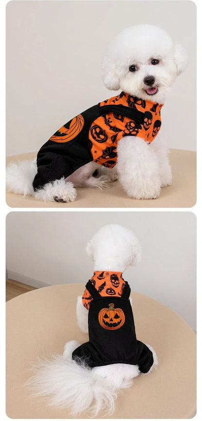 2026 New Halloween Party Pet Costume Dog Outfit Autumn and Winter Holiday Dress Cat Four-Leg Clothes Pet Supplies