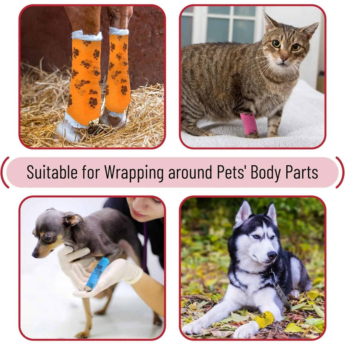 12/6pcs Pet Puppys Anti Dirt Tool Legging Self Adhesive Bandages for Walking Dog Feet Wrapping Protective Bandages Dog Accessory