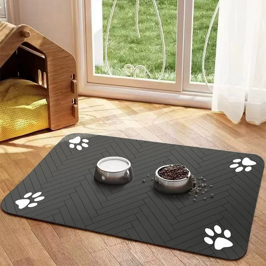 Absorbent Pet Feeding Mat – Quick Dry Dog Food & Water Bowl Mat