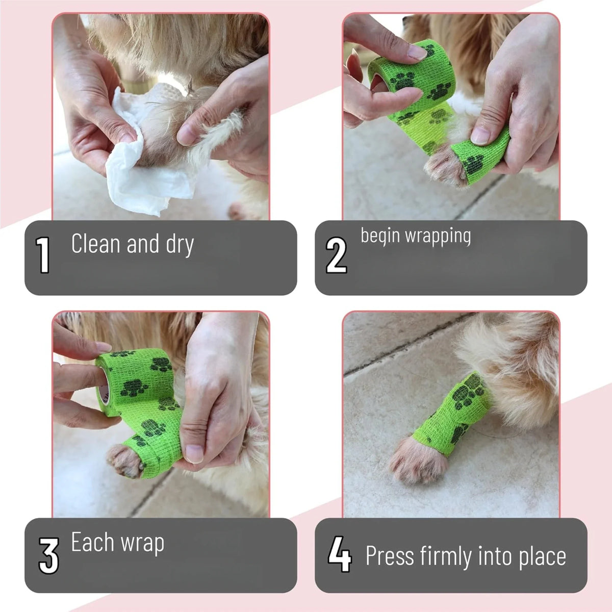 12/6pcs Pet Puppys Anti Dirt Tool Legging Self Adhesive Bandages for Walking Dog Feet Wrapping Protective Bandages Dog Accessory