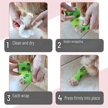 12/6pcs Pet Puppys Anti Dirt Tool Legging Self Adhesive Bandages for Walking Dog Feet Wrapping Protective Bandages Dog Accessory