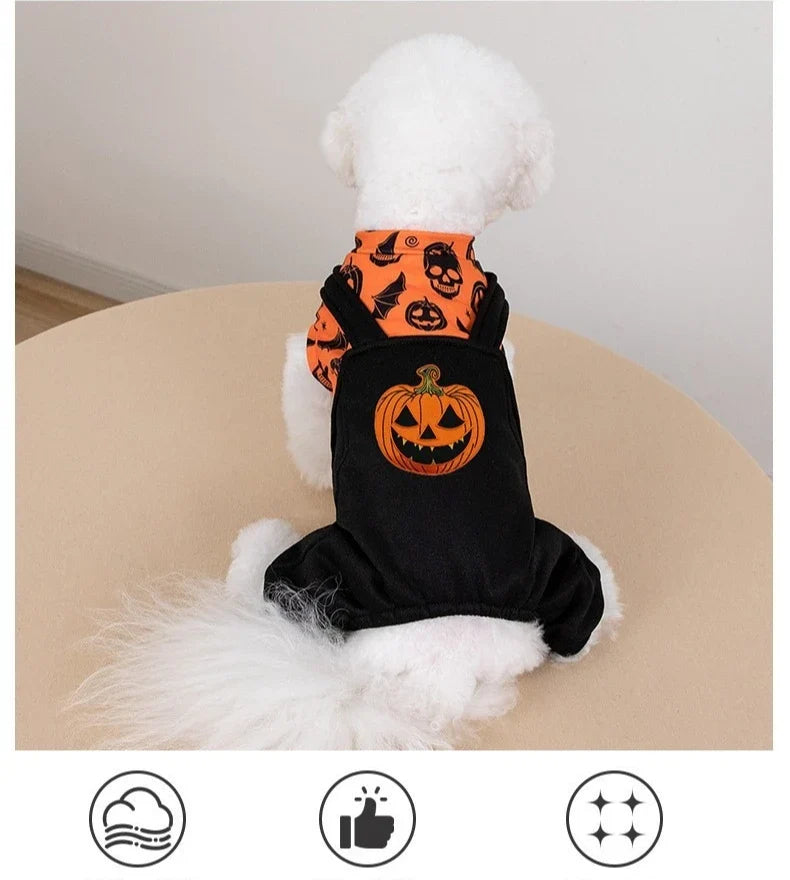 2026 New Halloween Party Pet Costume Dog Outfit Autumn and Winter Holiday Dress Cat Four-Leg Clothes Pet Supplies