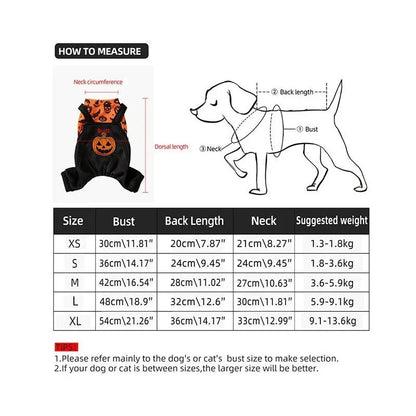 2026 New Halloween Party Pet Costume Dog Outfit Autumn and Winter Holiday Dress Cat Four-Leg Clothes Pet Supplies