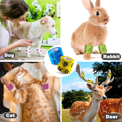 12/6pcs Pet Puppys Anti Dirt Tool Legging Self Adhesive Bandages for Walking Dog Feet Wrapping Protective Bandages Dog Accessory