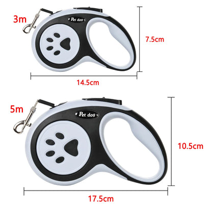 3m 5m Nylon Pet Dog Leash Automatic Retractable Extending Rope Puppy Walking Running Traction Roulette For Small Big Dogs Cats